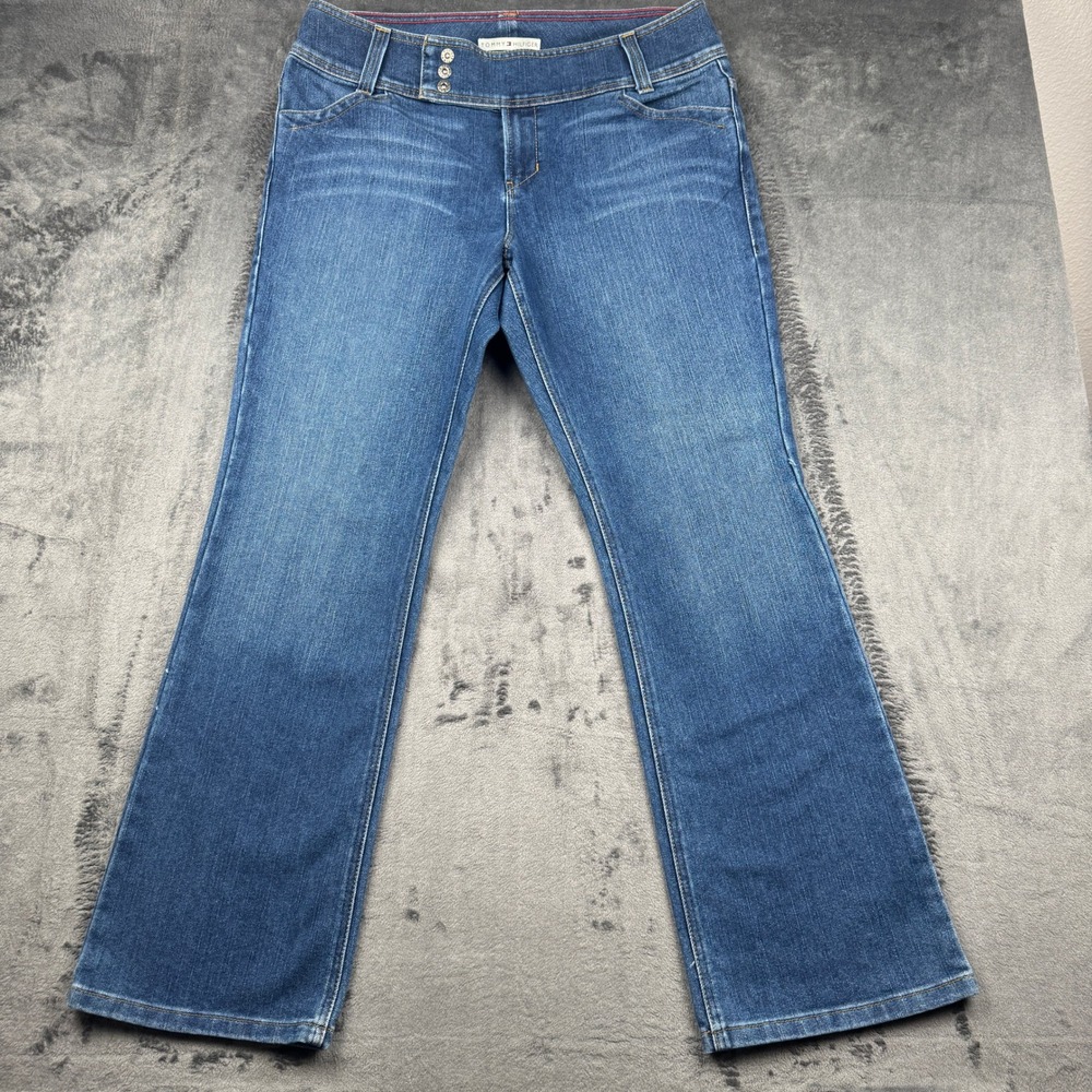 Vintage Tommy Hilfiger Bootcut Jeans Womens 16 Hipster Boot Blue Excellent